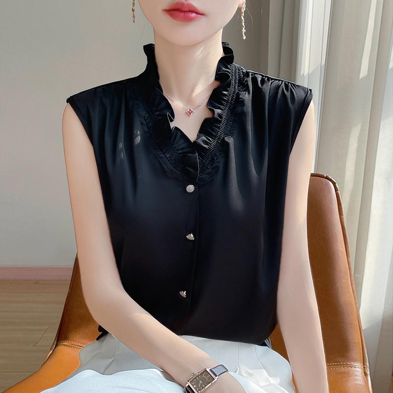 Женская летняя рубашка из шелка тутового шелкопряда, 50% шелка, 50% полиэстера, дышащая, легкая, с короткими рукавами, для поездок на работу, повседневная мода