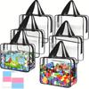 3/6pcs Large PVC Zipper Storage Bags, Reusable Travel Organizer for Beach, Luggage & Household