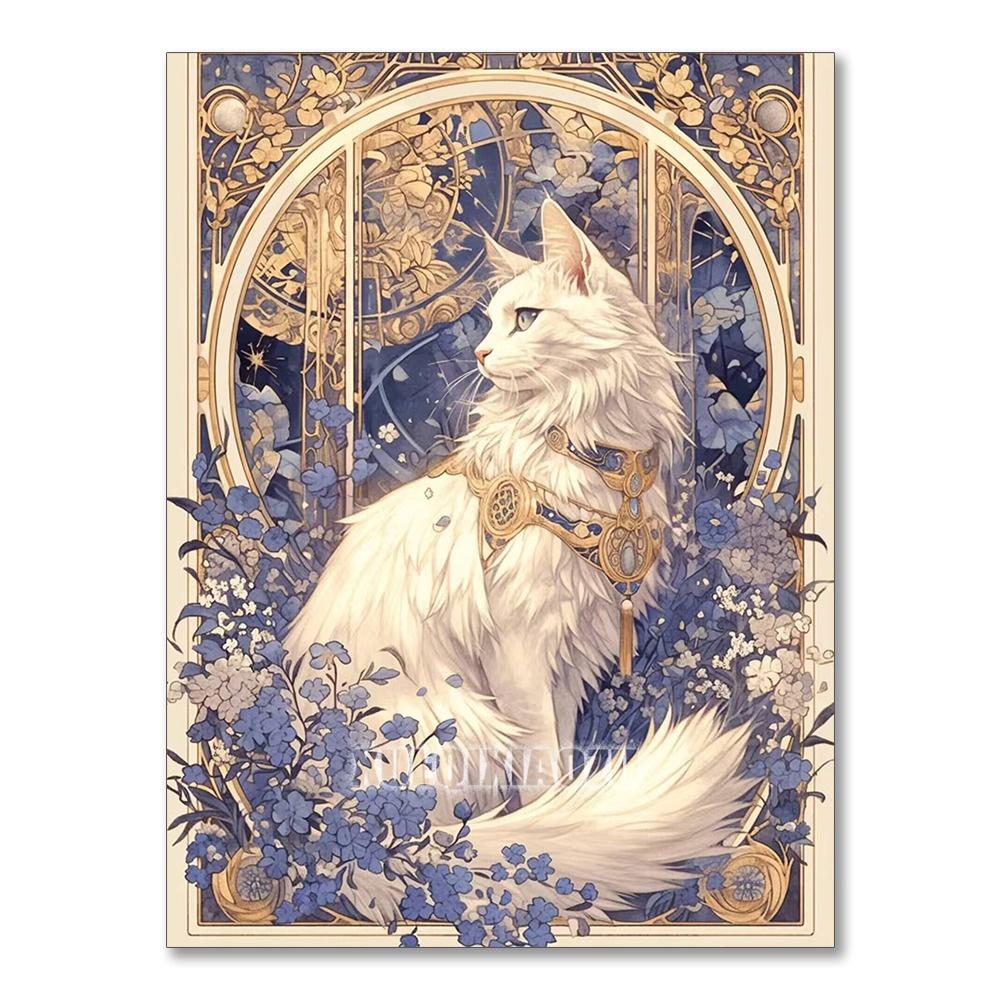 5D DIY Алмазная Живопись Вышивка Животное Кот Полностью Круглый Мозаика Цветок Полный Набор Искусство Декор Стены Ручная Работа Подарок