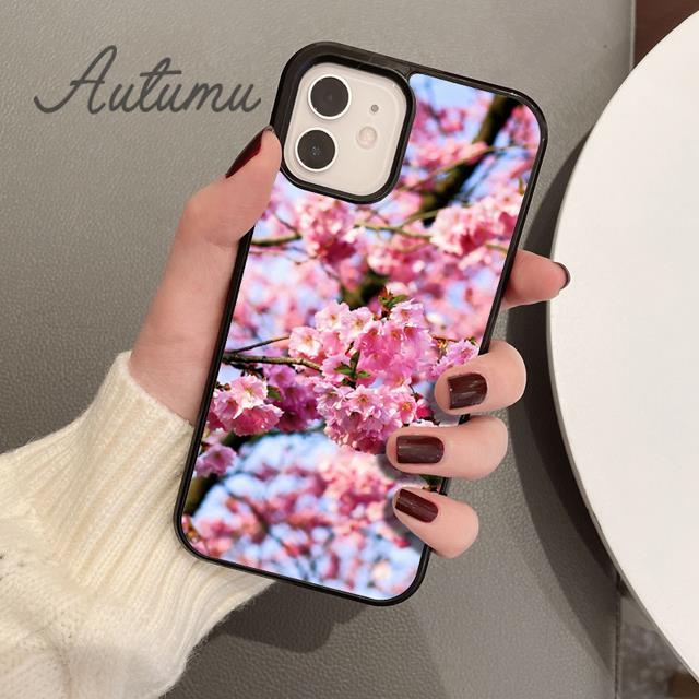 Чехол для телефона с цветком сливы для iPhone 11 12 13 14 Pro Max mini X XR XS SE 2020 6S 7 8 Plus Samsung Galaxy S21 S22 Крышка-накладка