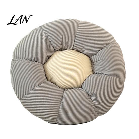 Ergonomic Chair Pad Corduroy Flower Cushion, Cute Shape Floor Decorative Living Room Sofa Accent Throw Pillow for Bed Couch Decor