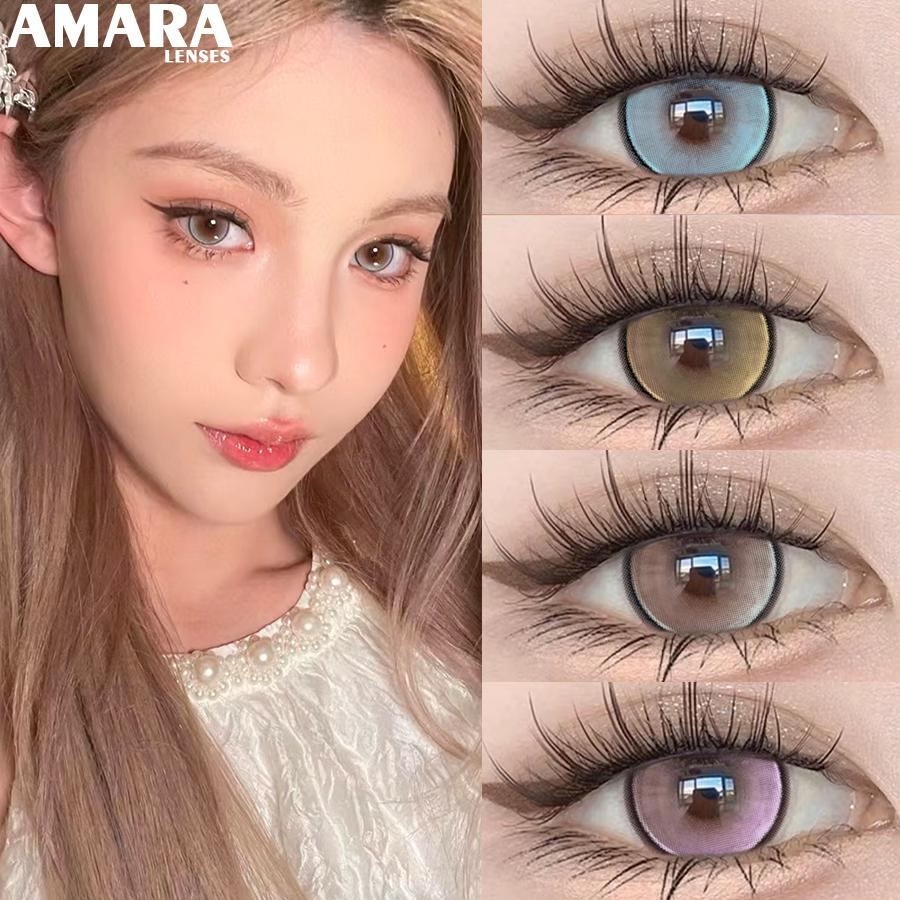 AMARA Colored Contacts Lenses Brown Lenses Purple Lens Natural Look Cosmetics Colored Pupils Eyes Color Lens Soft High Quality