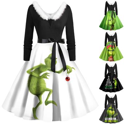 Женское повседневное и модное платье на молнии с длинными рукавами и v-образным вырезом в тон