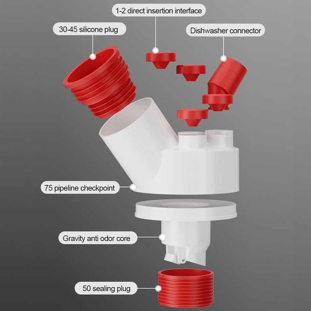 Кухонная раковина с защитой от запаха, канализационный отвод шесть-в-одном, универсальный соединитель для водопроводных труб