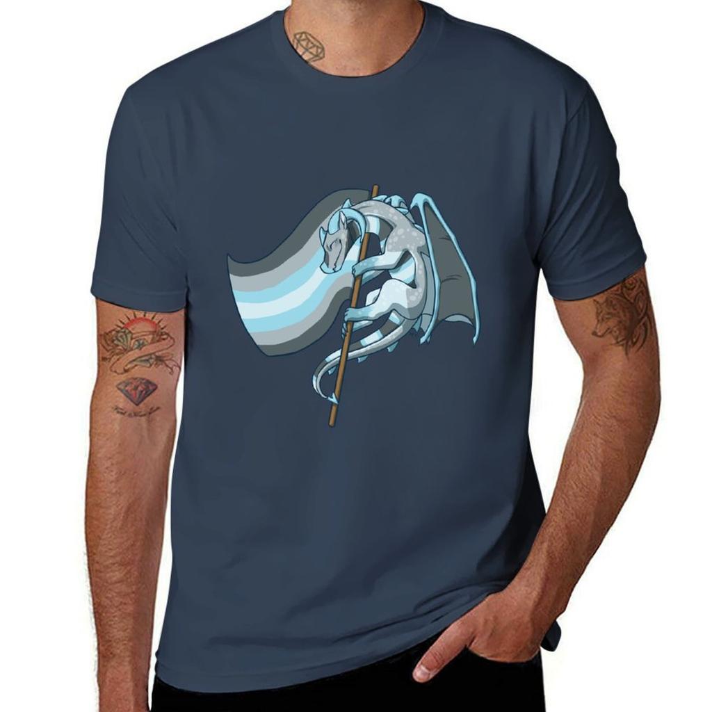 Demiboy Pride Flag Dragon (3rd Edition) Tshirt Breathable Gym Short Sleeve Tshirt
