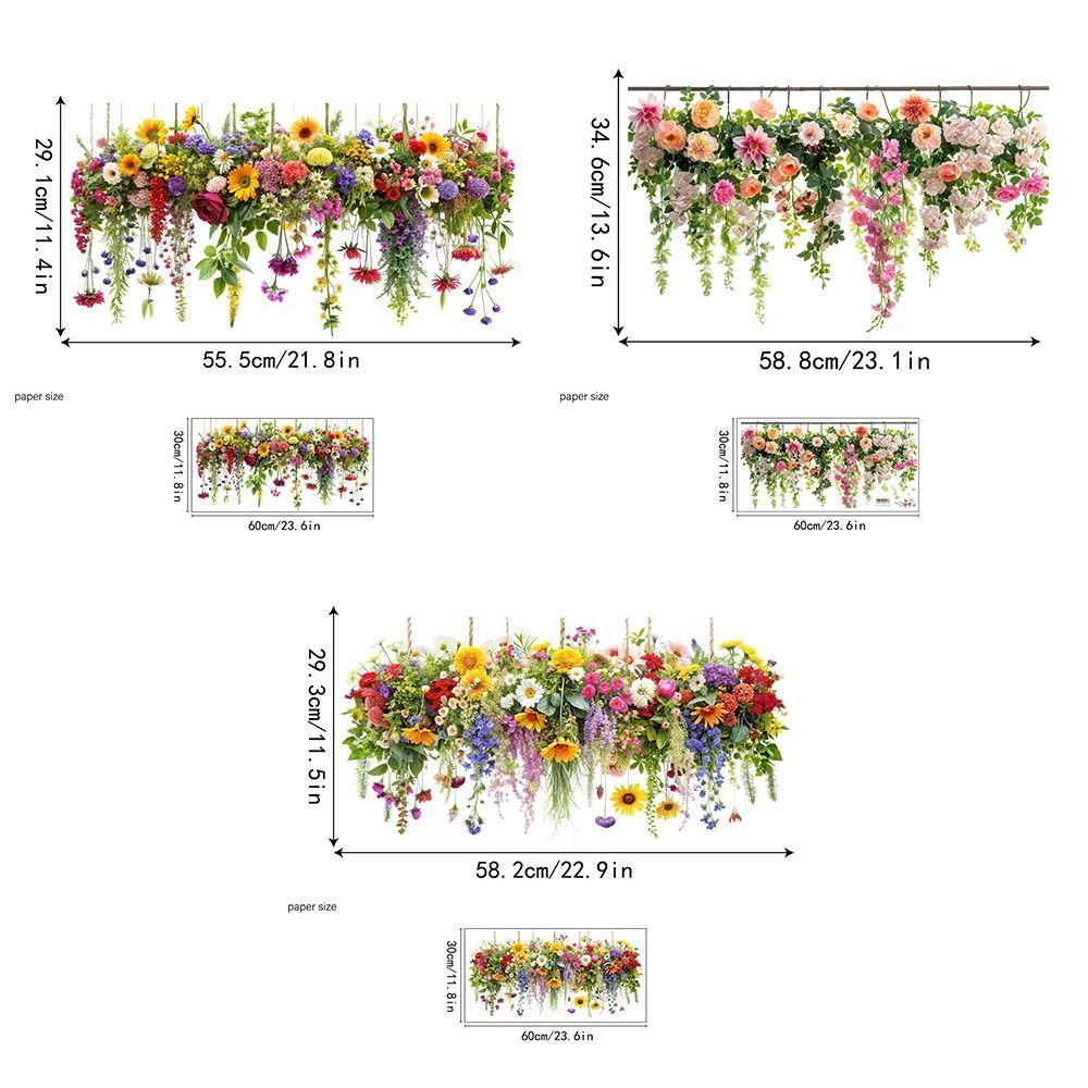 Фотореквізит Квітковий Ротанг Статичні Наклейки Двосторонні Декоративні Наклейки НОВІ Наклейки на Скло Подарунок