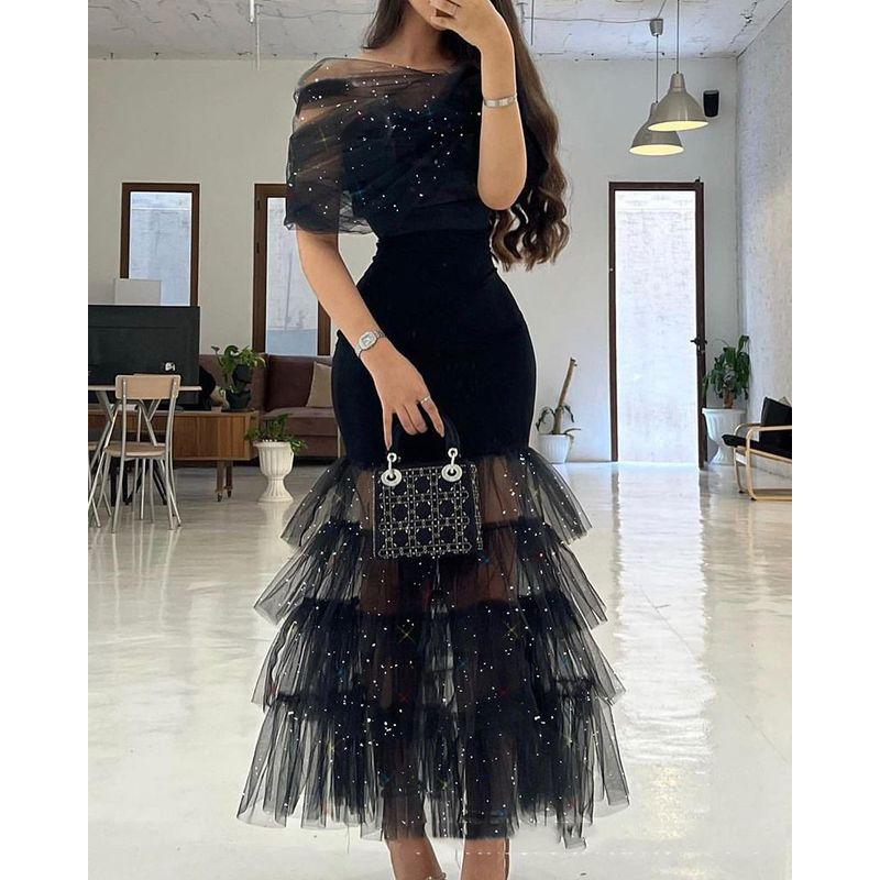 Женское сексуальное вечернее платье для вечеринки Модное женское новое поступление Летнее платье из сетки в лоскутной технике