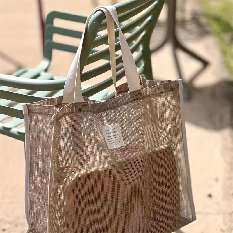 Мамина Сумка Ins Пляжная Сумка Сумка для Хранения Большая Вместимость Для Плавания Спорта Тренажерного Зала Ручная Полая Сетчатая Сумка