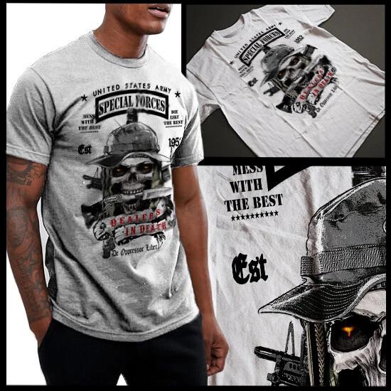 Army Special Forces Airborne Paratrooper Green Beret Ranger Cotton Tee