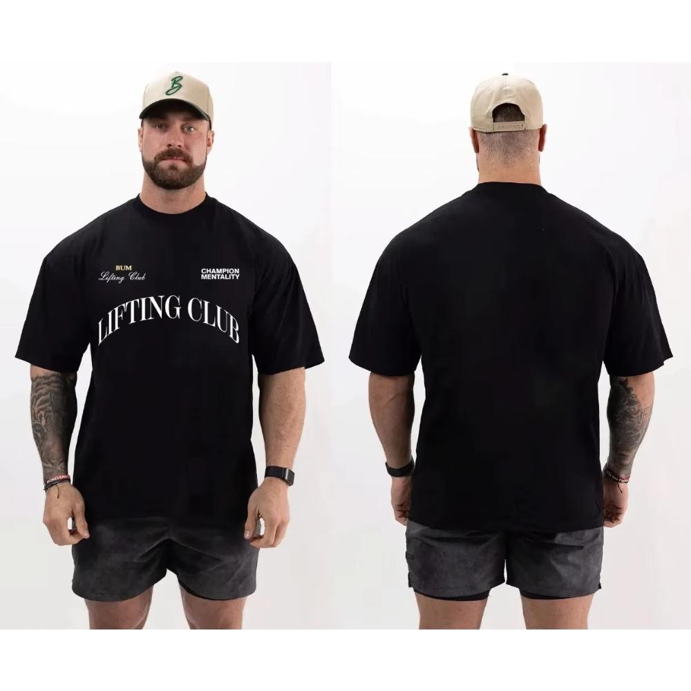 Летняя мода, тяжелая ретро мужская футболка с английскими буквами из 100% хлопка с принтом и круглым вырезом, высококачественная повседневная уличная футболка для фитнеса