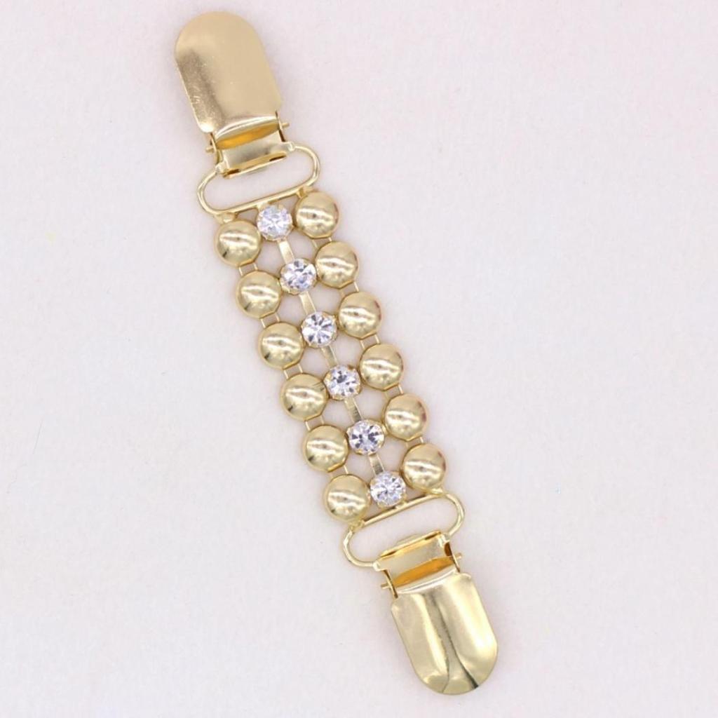 Rhinestone Chain Women's No Buttons Shirt Sweater Cardigan Clip Clamp Decor