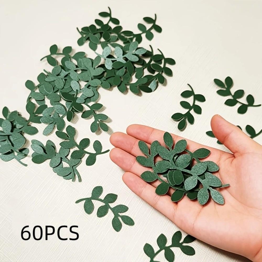 60pcs DIY Happy Birthday Confetti Party Supplies Paper Leaf Decorations Home Holiday Decor