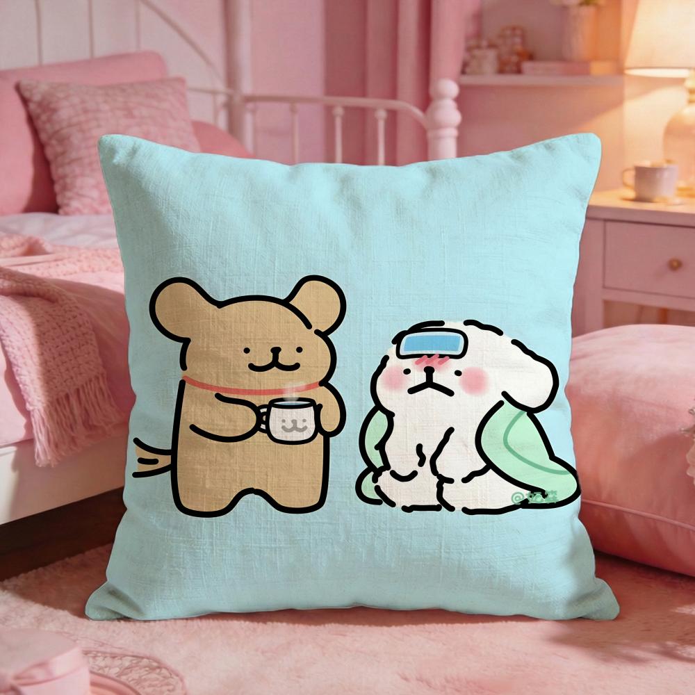 Line PPuppys Cute Dog Cushion Cover Premium Comfort Reversible Pillow Cove Two In One Design For Any Room Car Interior