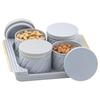Tight Dry Fruit Container Tray Set with Lid & Serving Tray, Airtight Container Set 430Ml (4 Pieces, Polypropylene) (Bluish Grey), Blush