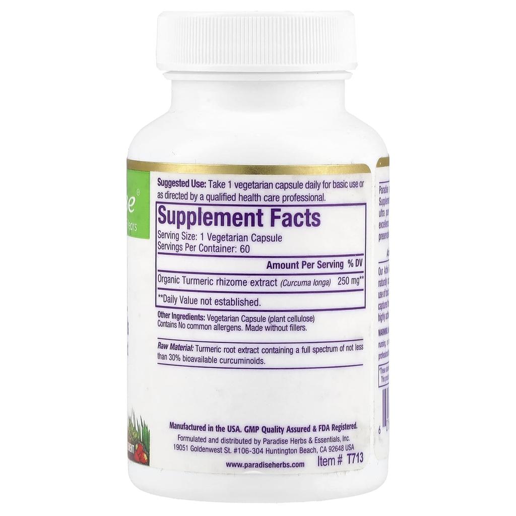 Turmeric, Veggie Capsules 60 (250Mg per capsule)