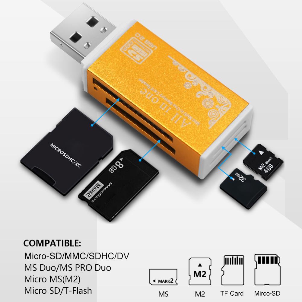 SM-PE Memory 2 Micro-SD/TF/CT/MS/SDHC/MMC USB-адаптер многофункционального устройства чтения карт