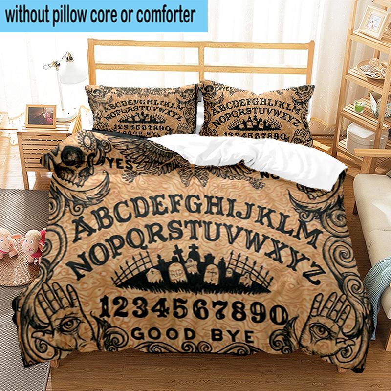 Ouija Board Spirit 3pcs Bedding,Including 1pc Duvet Cover And 2pcs Pillowcases Perfect for Christmas,Ideal for Bedroom, Dormitory