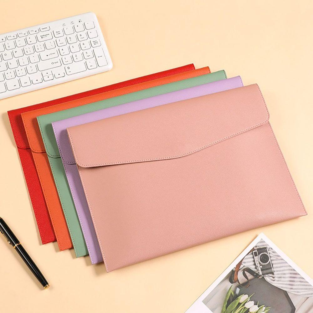 Leather Leather File Folder Large Capacity Briefcase Stationery Dustproof File Bag School Office