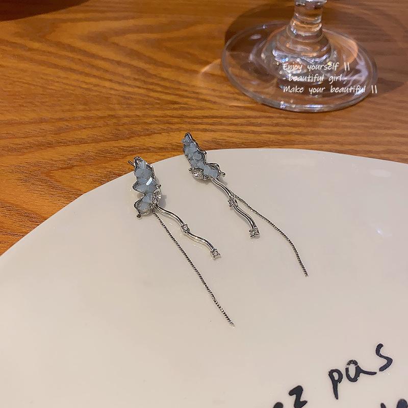 Высококачественные серьги-кисточки из серебра S925 для женщин