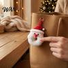Wool Yarn Holiday Decoration Crochet Christmas Doughnut Keychain, Handmade Santa Claus/Reindeer/Penguin/Bear/Flower Wreath Pendant for Stuffed
