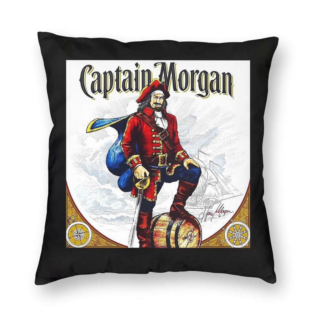 Captain Morgan Legend Rum Square Pillowcase Polyester Linen Velvet Creative Zip Decor Pillow Case Home Cushion Case x