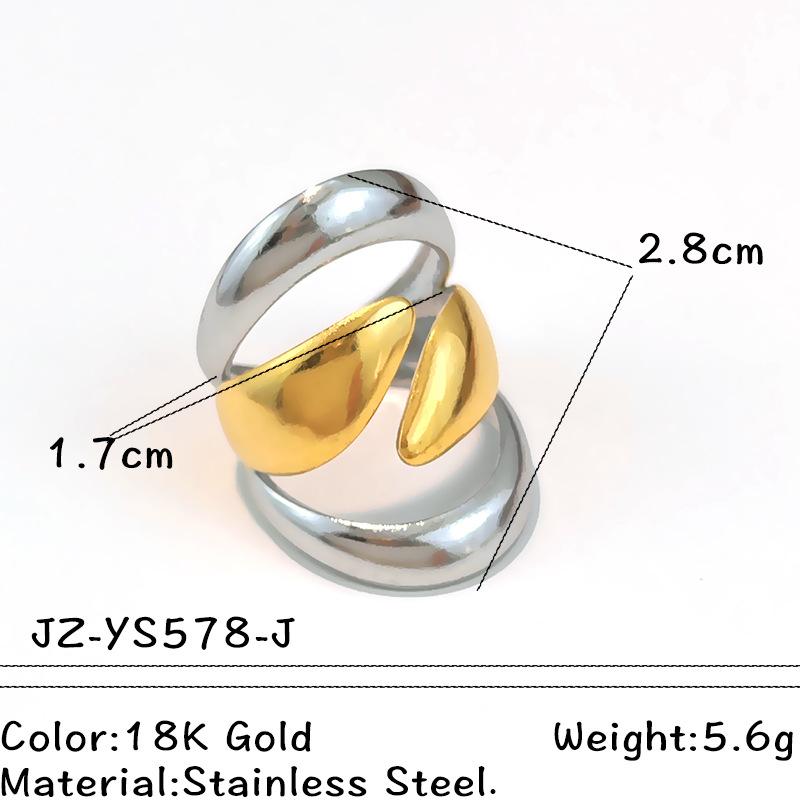 Stainless Steel Smooth Surface Design Rings for Women Men Classic Exaggerated Wide Chunky Opening Ring Party Jewelry Accessories