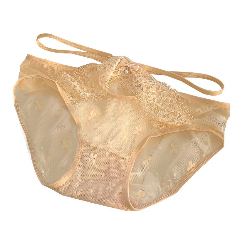 Women's Underwear Women's Mid-waist Sexy Lace Hollowed Out Panties Breathable Cute Triangle Panties
