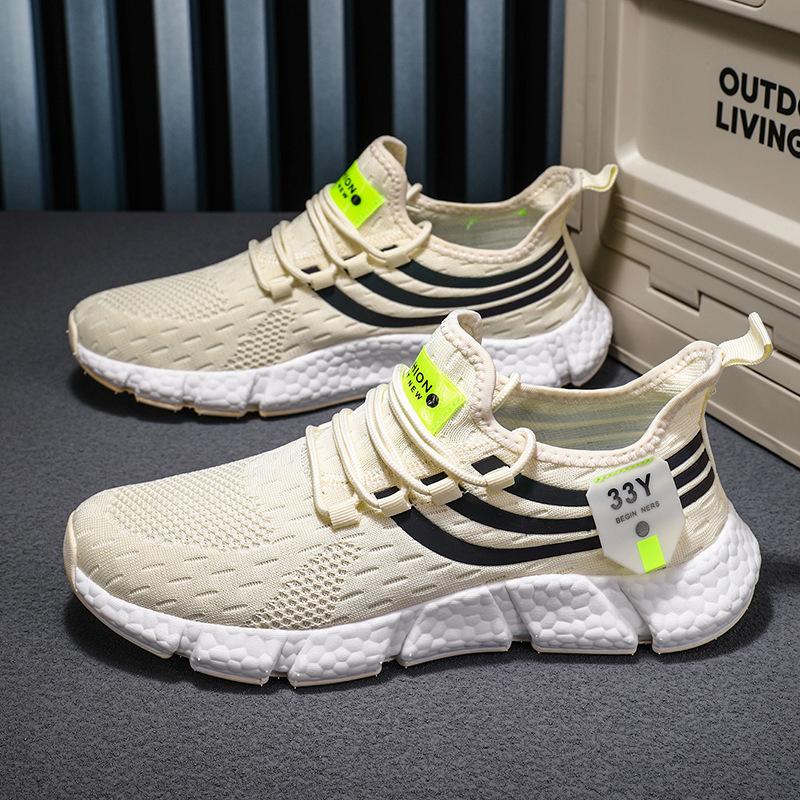 Versatile soft-soled sports shoes men's and women's single-mesh summer mesh shoes lightweight fly-woven student running shoes