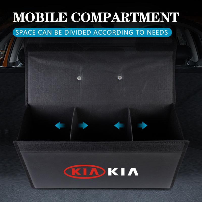 AAOB1 Car Trunk Organizer Box Large Capacity Auto Storage Bag Tools For KIA Sportage Seltos Sorento K3 K4 Soul Carnival EV6 EV9 K5 EV5