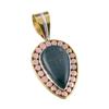 Natural Bloodstone 925 Solid Sterling Silver Jewelry TwoTone Pendant 1.50" I4Q45