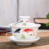 High Grade White Porcelain Gaiwan Ceramic Tea Set Sancai Cover Bowl Blue and White Tea Set Tea Bowl 150ml