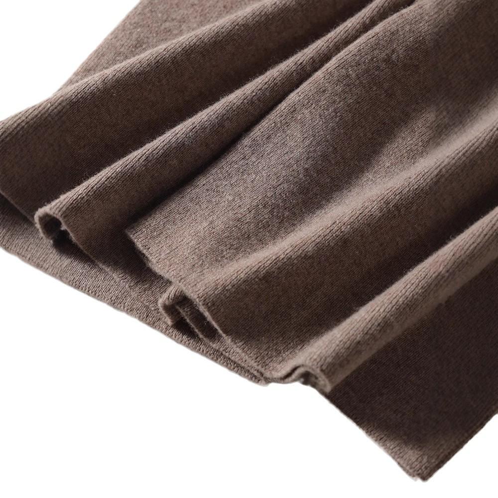 Женские драпирующиеся шерстяные брюки с высокой посадкой и широкими штанинами, осенне-зимний стиль, мягкие, универсальные, повседневные, длиной до пола, вязаные прямые штанины.