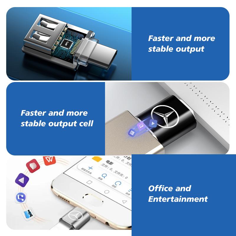AABGR1 For Benz Car Type-C To USB Interface Mini Converter Charging Adapter Auto Accessories CITAN VITO SPRINTER CLS SLK Sport ML C200