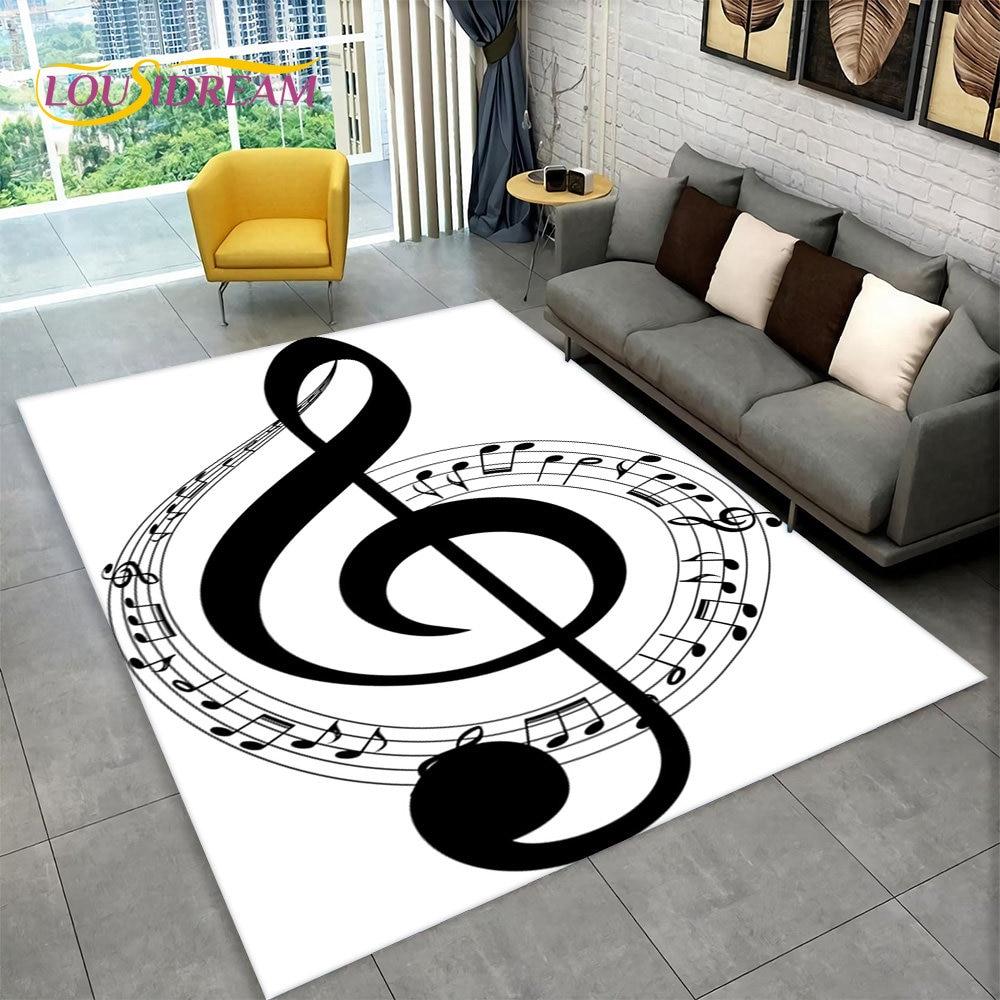 3D-музыка, музыкальная нота, фортепианное искусство, большой ковер, ковер для гостиной, спальни, дивана, коврик для двери, детский нескользящий напольный коврик