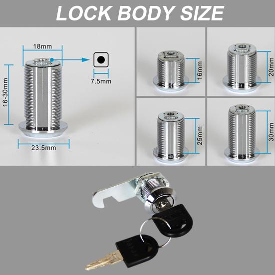 Замок картотечного шкафа Устойчив к ржавчине Простота установки Прочный Широкий спектр применения Простое управление Противоугонная защита из цинкового сплава Одностворчатый эксцентриковый замок Домашние поставки
