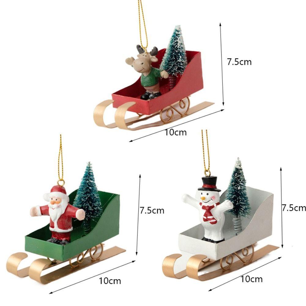 Скандинавская подвеска-сани на елку, кованое железо, мини-сани, подвесное украшение, деревенская рождественская фигурка, украшения, игрушки