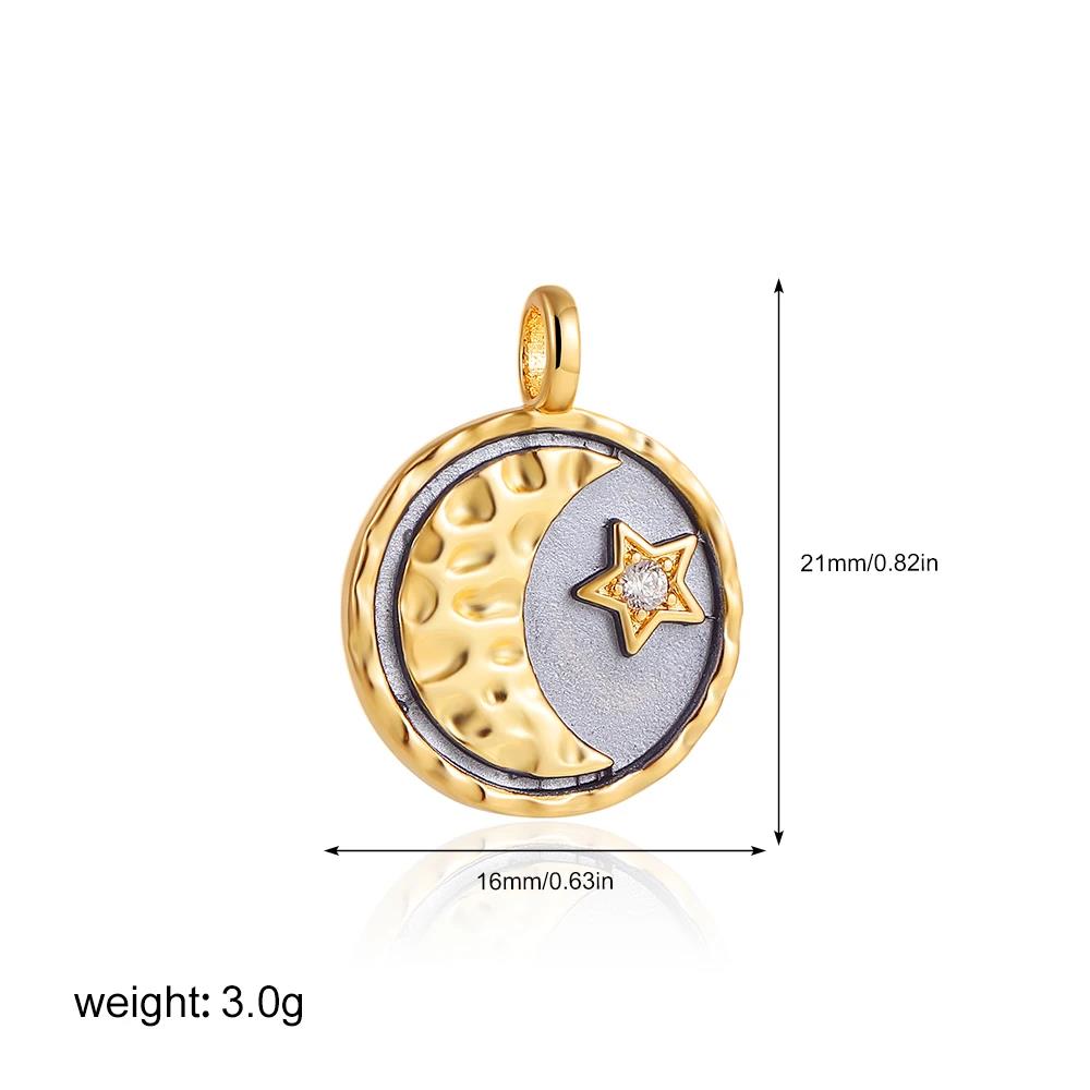 Stainless Steel Moon Star Sun Evil Eyes Pendant DIY Necklace Bracelet for Women Gold Color Mini Charms Jewelry Accessories