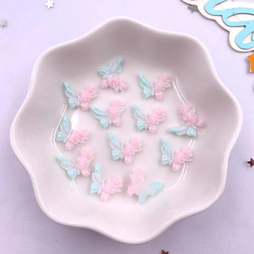 50 шт. смоляных разноцветных блесток в виде роз и бабочек для свадебного нейл-арта с плоским основанием, стразы для скрапбукинга, аппликация своими руками, декор, ювелирные изделия, аксессуары