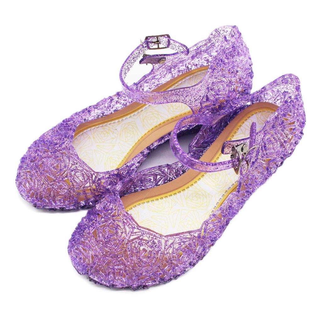 Сандалии для девочек Jelly Crystal Shoes Kids Wedge Princess Shoes Wedge Sandals Hollow Plastic Bird Nest Shoes Summer Beach Hole Women