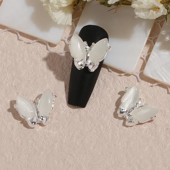 20Pcs Nail Ornaments Creative Shape Fade-Resistant Alloy Unique Butterfly Nail Charms Shiny Manicures Decor Birthday Gift