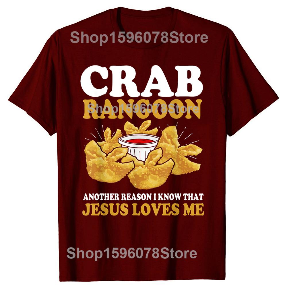 Funny Crab Rangoon Goon Lover 100 Cotton Tshirts Men Fashion Print Tshirt Loose Oversized Streetwear Hip Hop Unisex T Shirt