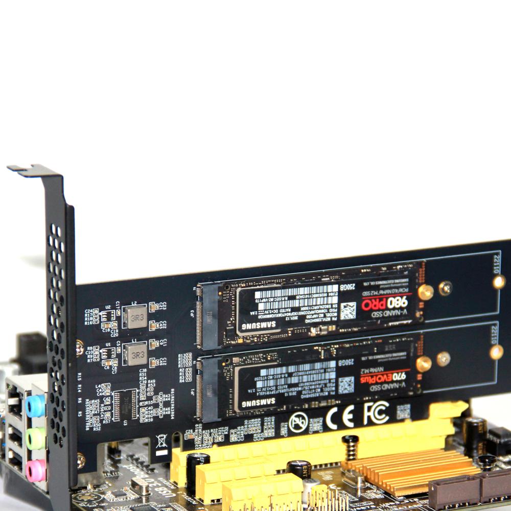 To Nvme M2 Pcie Adapter Card Pcie 40 X8 X16 Nvme M Key Ssd Converter M2 Pci Expansion Card For 2230 2242 2260 2280