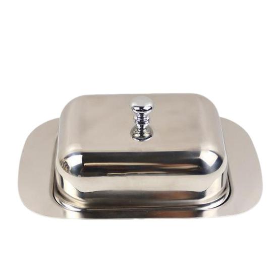 Stainless Steel Butter Box with Lid Airtight Butter Dish for Countertop Fridge Butter Keeper Tray for Cream Cheese