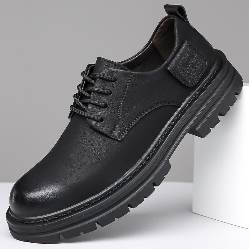 2025 осень и зима новые мужские ретро трендовые кожаные туфли с оснасткой мужские туфли на платформе ручной работы онлайн повседневные кожаные туфли 5087