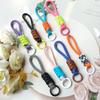 Soft Colorful Knot Pendant Anti Lost Braided Lanyard Keyring Fashion Braided Rope Keychain  Women