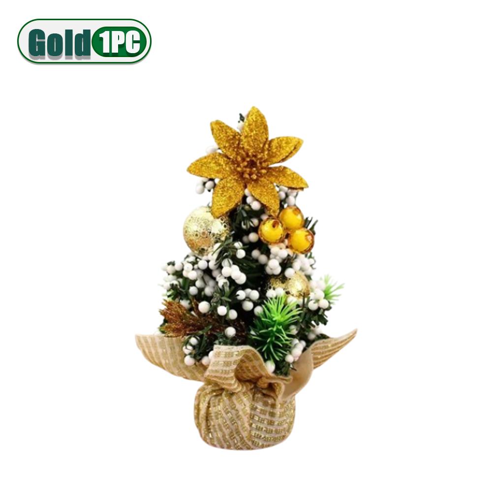 1-10PCS Mini Christmas Tree 20cm Desktop Decor with Gift Box Creative Holiday Ornament for Kids Room Office Party Decoration