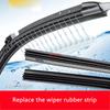 Car Wiper Blade Refills Universal Boneless Windshield Wiper Blade Replacement Strip Silent Wiper Rubber Strip Auto Accessory