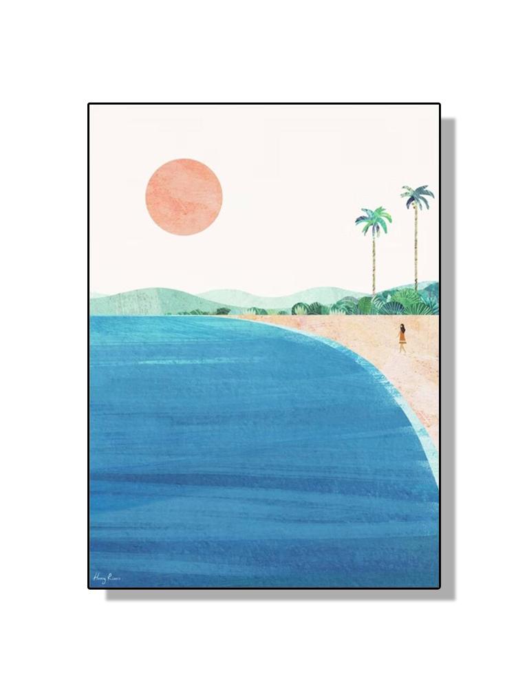 Абстрактное летнее плавание, прыжки, серфинг, морской пейзаж, постеры, холст, картина, минималистичная настенная картина, принт, гостиная, домашний декор