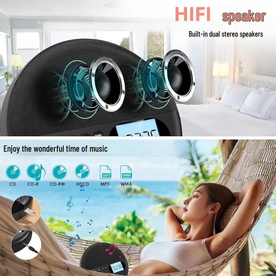 Bluetooth CD-плеер с двойными стереодинамиками, защитой от ударов и функцией повтора USB
