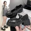 Autumn New Sweet and Cool Mary Jane Small Leather Shoes Women's Skirt French Japanese College Style Thick-soled Jk Single Shoes